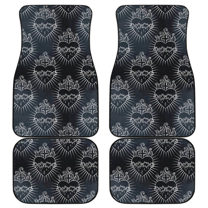 Christian Heart Tattoo Style Car Floor Mats Front Back