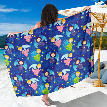 Angel Little Pattern Print Design 02 Sarong Pareo Wrap