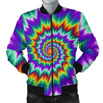 Optical illusion Pulsing fiery spirals Men Bomber Jacket
