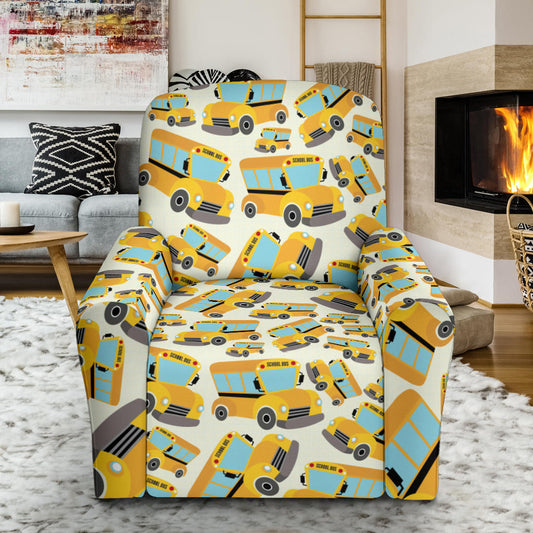 School Bus Print Design LKS301 Recliner Slipcover with Pocket