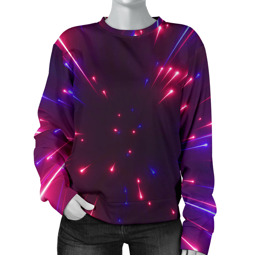 Celestial Purple Blue Neon Speed Light Women Long Sleeve Sweatshirt