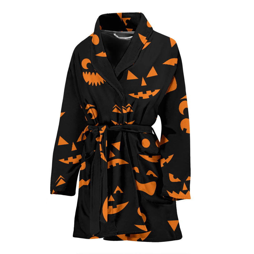 Halloween Pattern Print Design 02 Women Bathrobe