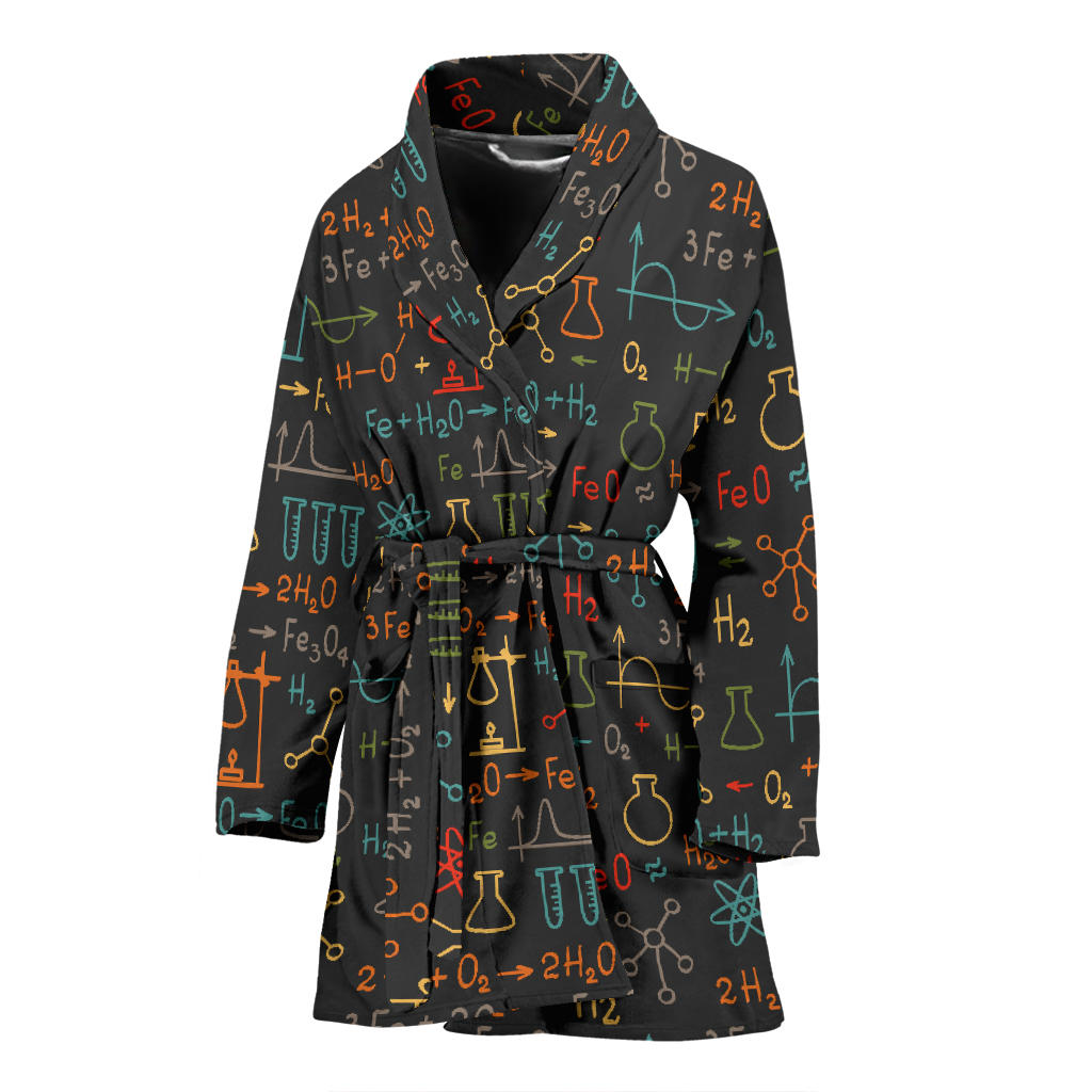 Chemical Pattern Print Design 03 Women Bathrobe