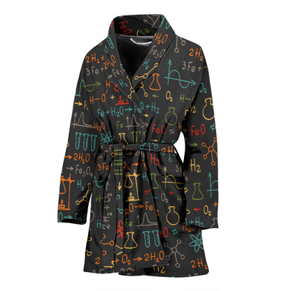 Chemical Pattern Print Design 03 Women Bathrobe