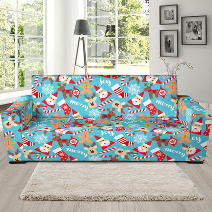 Santa Christmas Themed Print Design LKS306 Sofa Slipcover