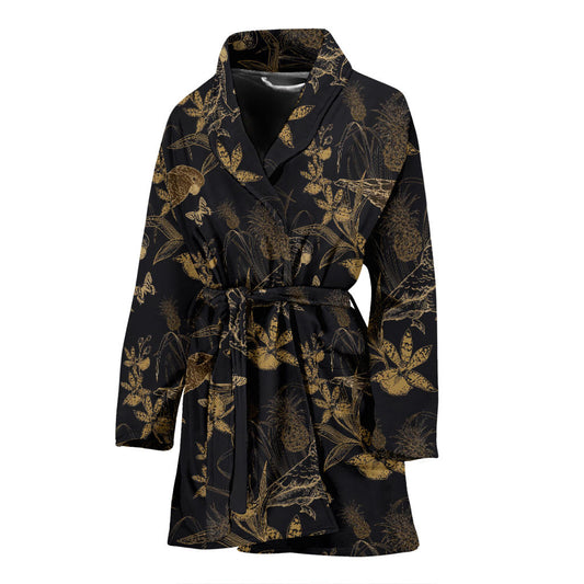 Parakeet Pattern Print Design A05 Women Bathrobe