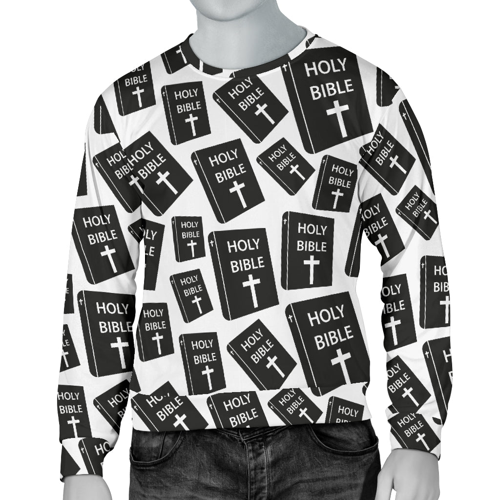 Christian Holy Bible Book Pattern Men Long Sleeve Sweatshirt