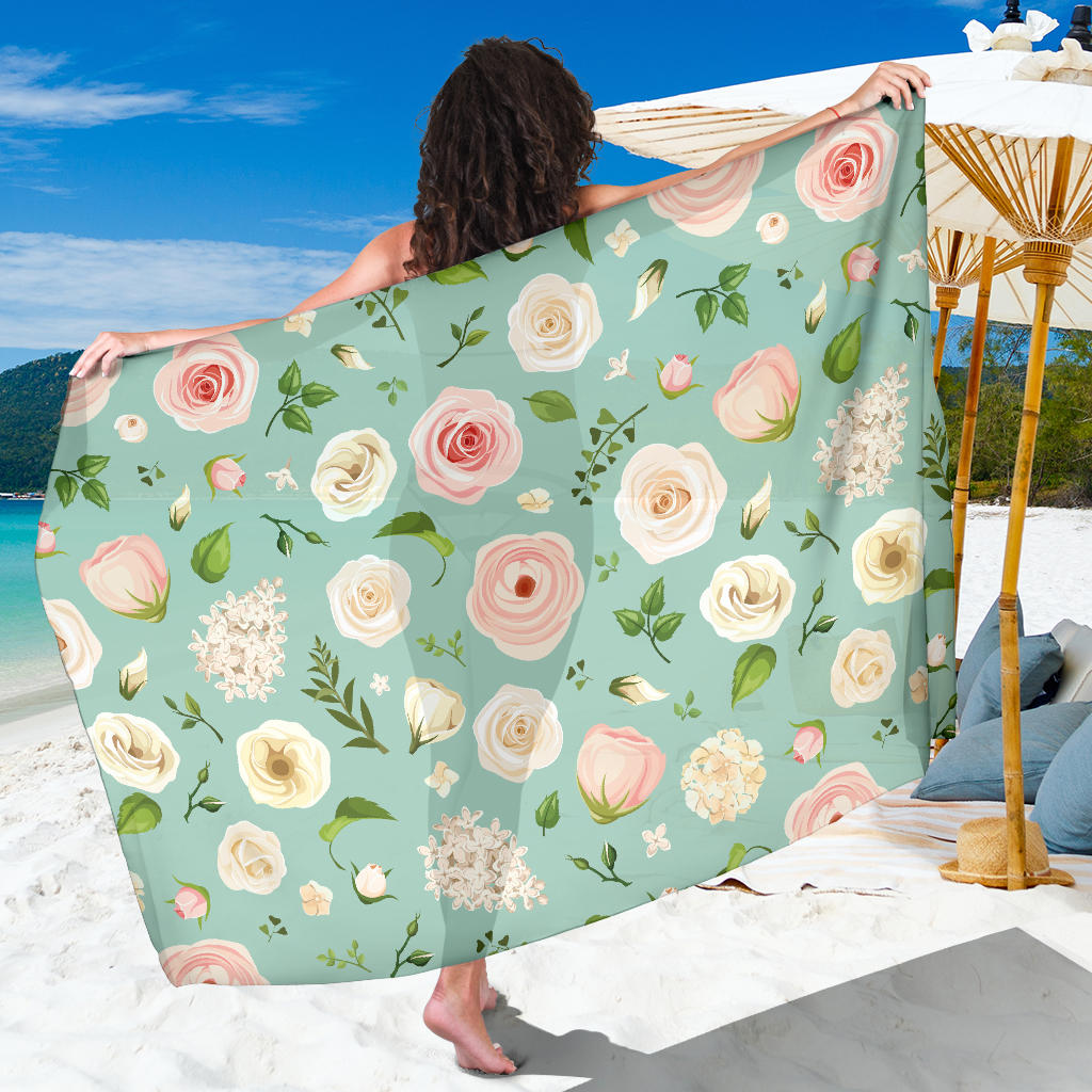 Lisianthus Pattern Print Design 01 Sarong Pareo Wrap