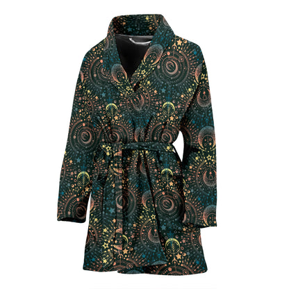 Sun Moon Print Design LKS307 Women Bathrobe