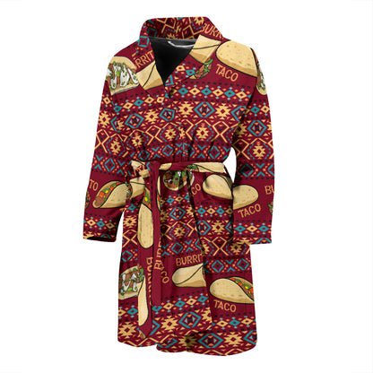 Burrito Taco Print Design LKS302 Men Bathrobe