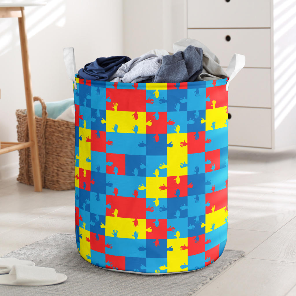 Autism Awareness Design Themed Print Laundry Basket