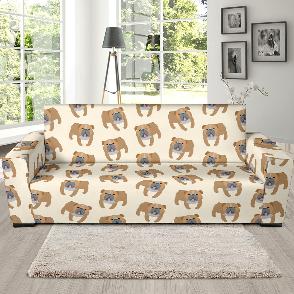 Bulldogs Pattern Print Design 01 Sofa Slipcover