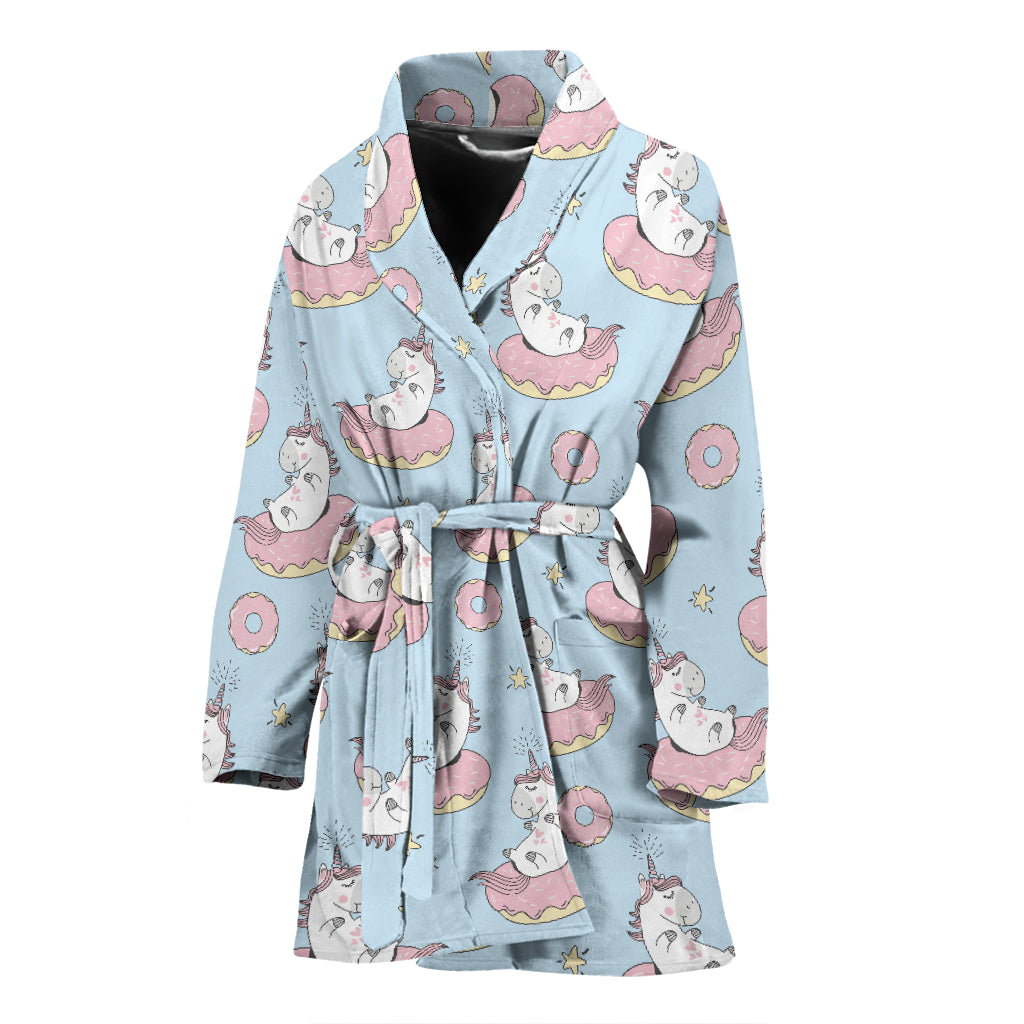 Unicorn Print Design LKS303 Women Bathrobe