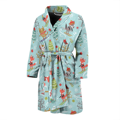 Ski Fox Cute Print Design LKS303 Men Bathrobe