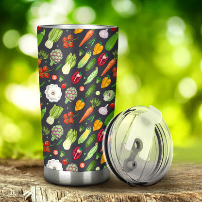 Vegan Pattern Themed Design Print Tumbler