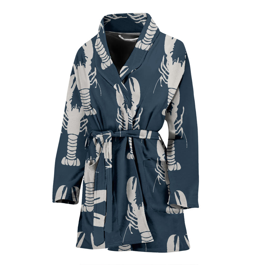Lobster Pattern Print Design 02 Women Bathrobe