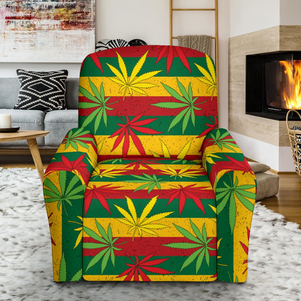 Rasta Pattern Print Design A03 Recliner Slipcover with Pocket
