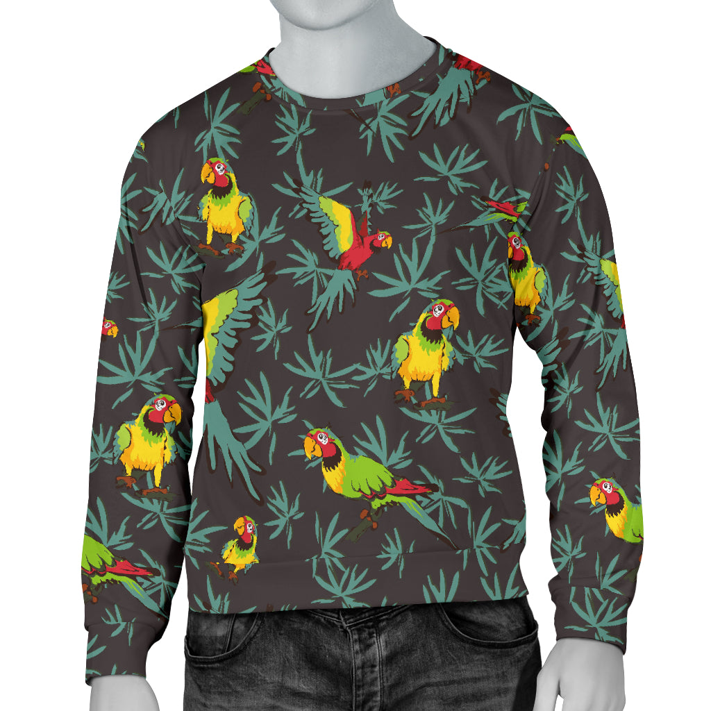 Parrot Themed Print Men Long Sleeve Sweatshirt
