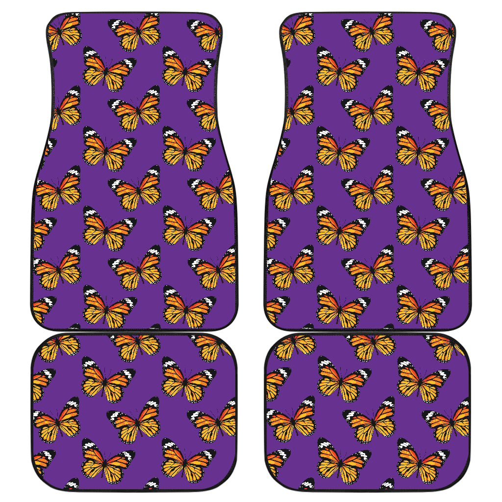 Monarch Butterfly Purple Print Pattern Car Floor Mats Front Back