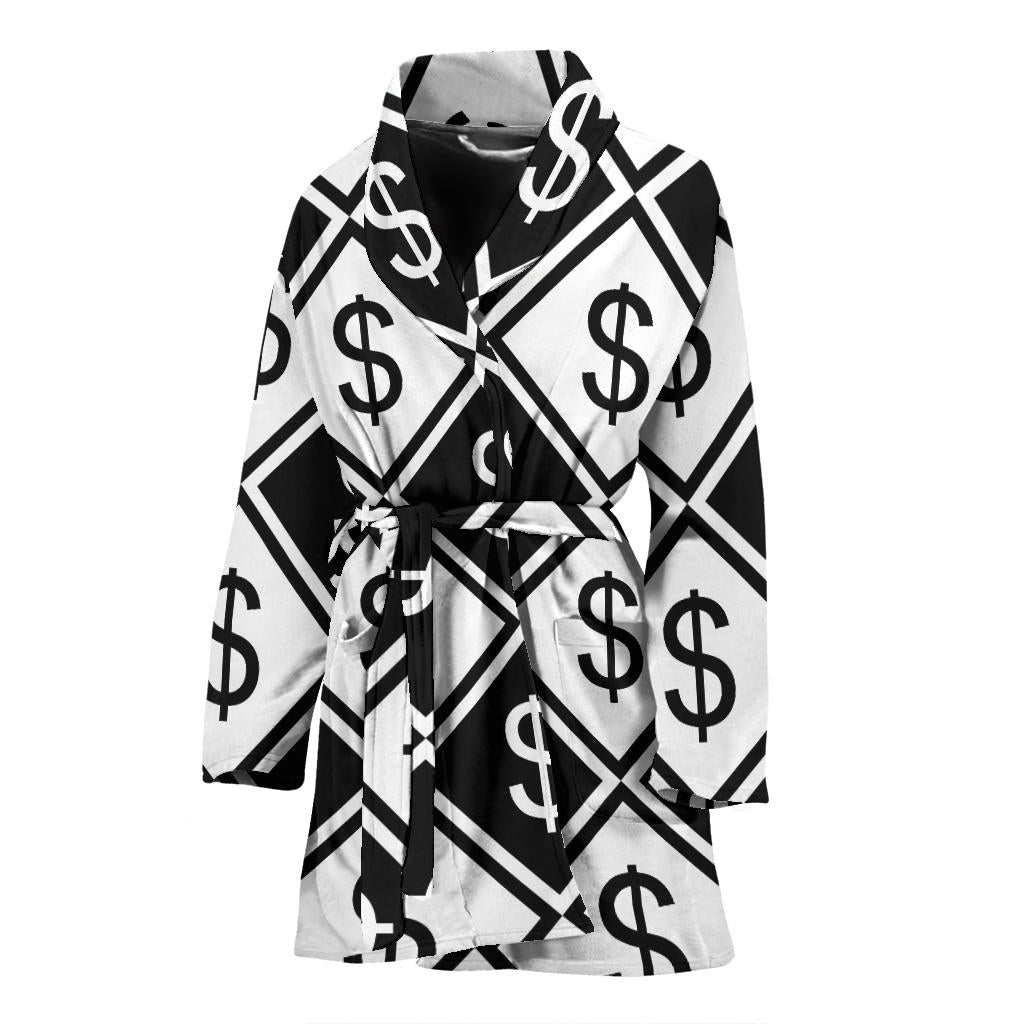 Money Pattern Print Design 04 Women Bathrobe