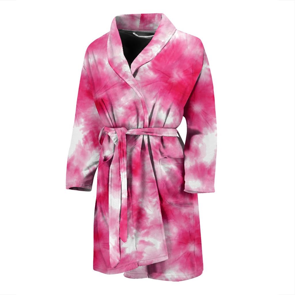Tie Dye Pink Print Design LKS304 Men Bathrobe