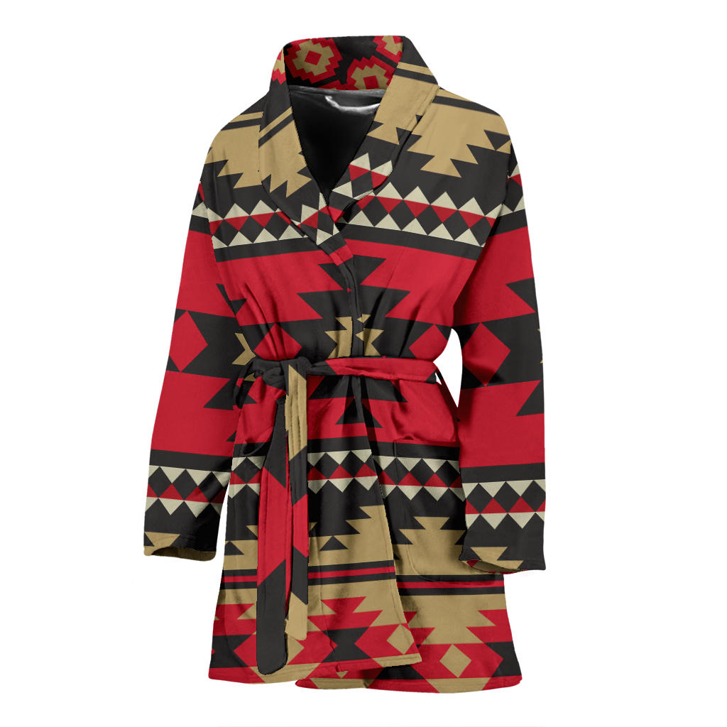 Navajo Pattern Print Design A04 Women Bathrobe