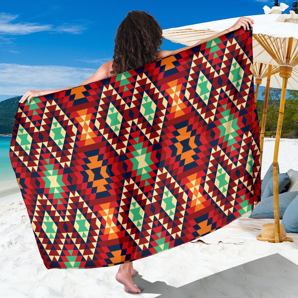 Native Pattern Print Design A07 Sarong Pareo Wrap