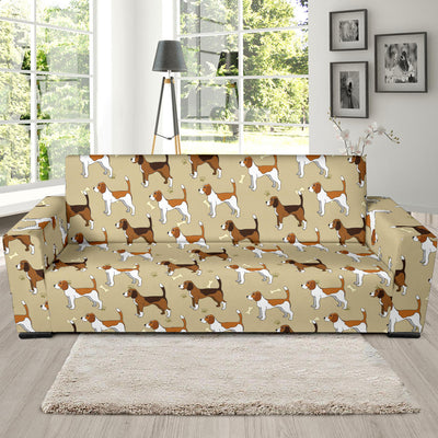 Beagle Pattern Print Design 01 Sofa Slipcover