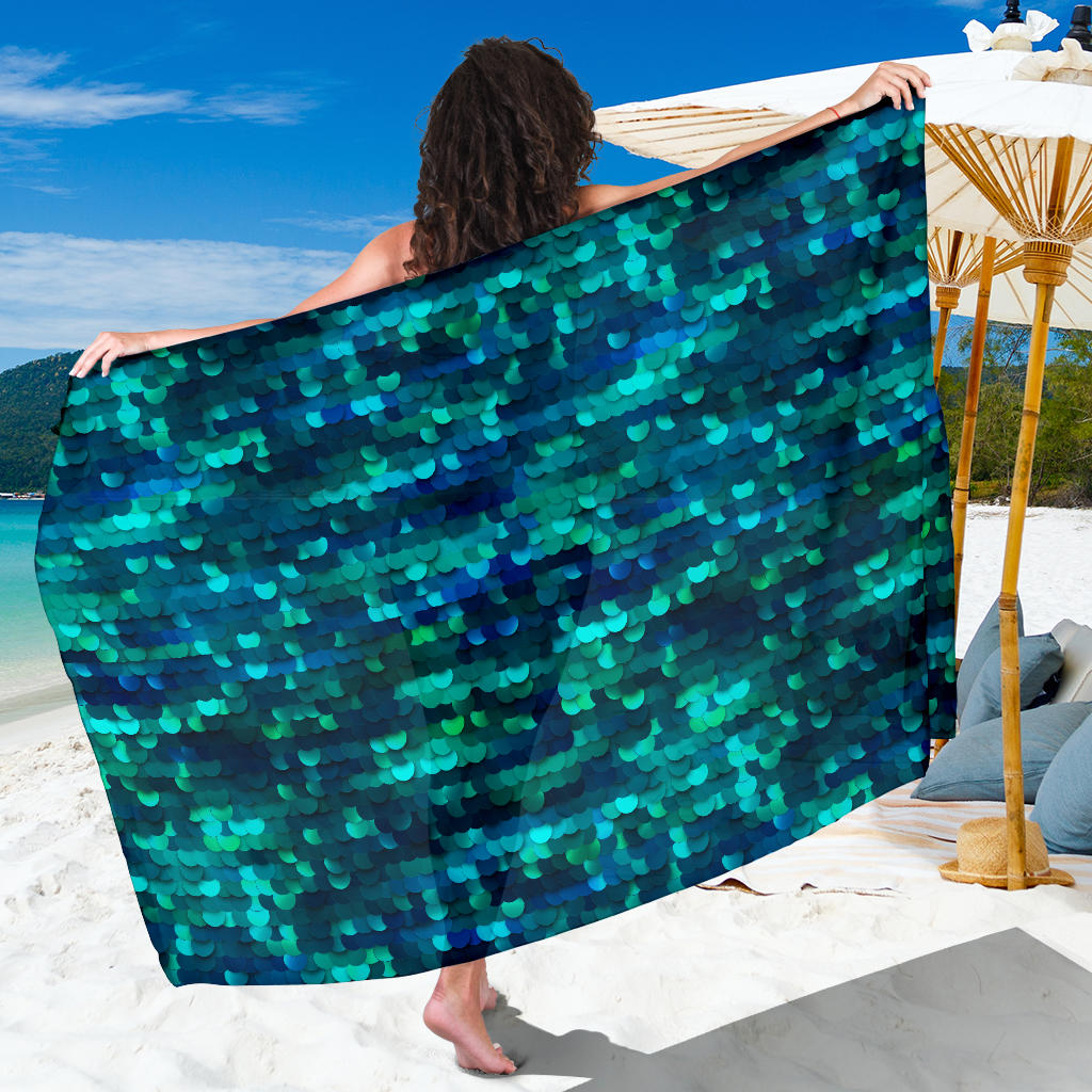 Mermaid Scales Pattern Print Design 06 Sarong Pareo Wrap