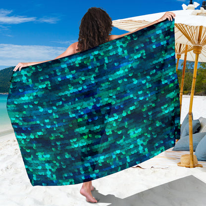 Mermaid Scales Pattern Print Design 06 Sarong Pareo Wrap