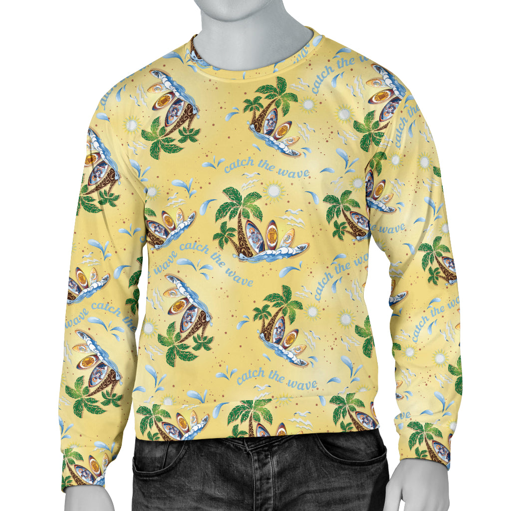 Surf Catch the Wave Design Men Long Sleeve Sweatshirt