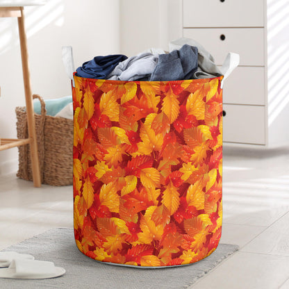 Elm Leave Autum Print Pattern Laundry Basket