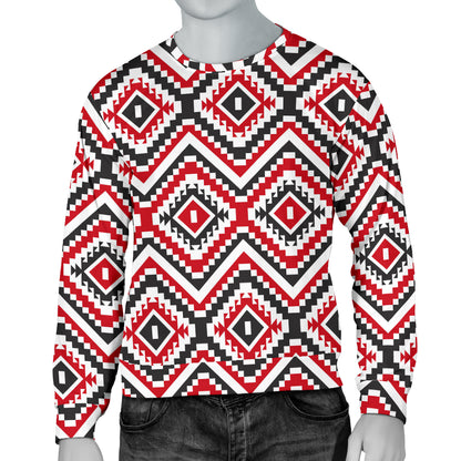 Native American Themed Tribal Print Men Long Sleeve Sweatshirt