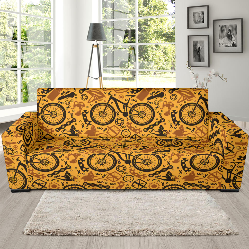 Mountain bike Pattern Print Design 03 Sofa Slipcover