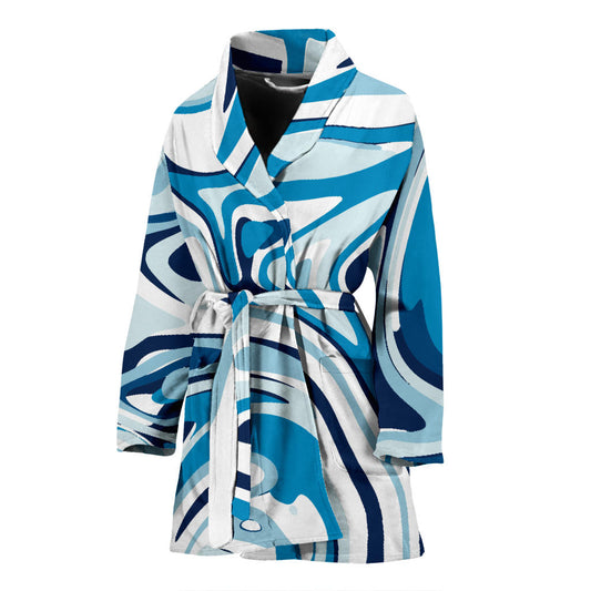Liquid Pattern Print Design 05 Women Bathrobe