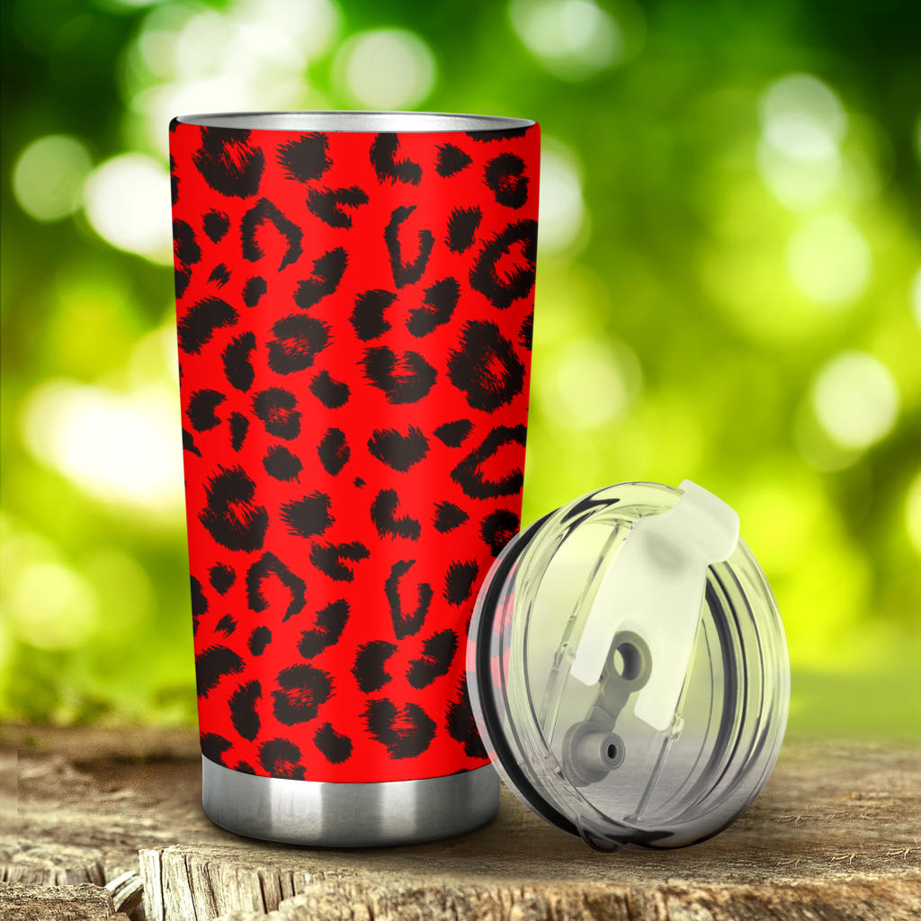 Leopard Red Skin Print Tumbler