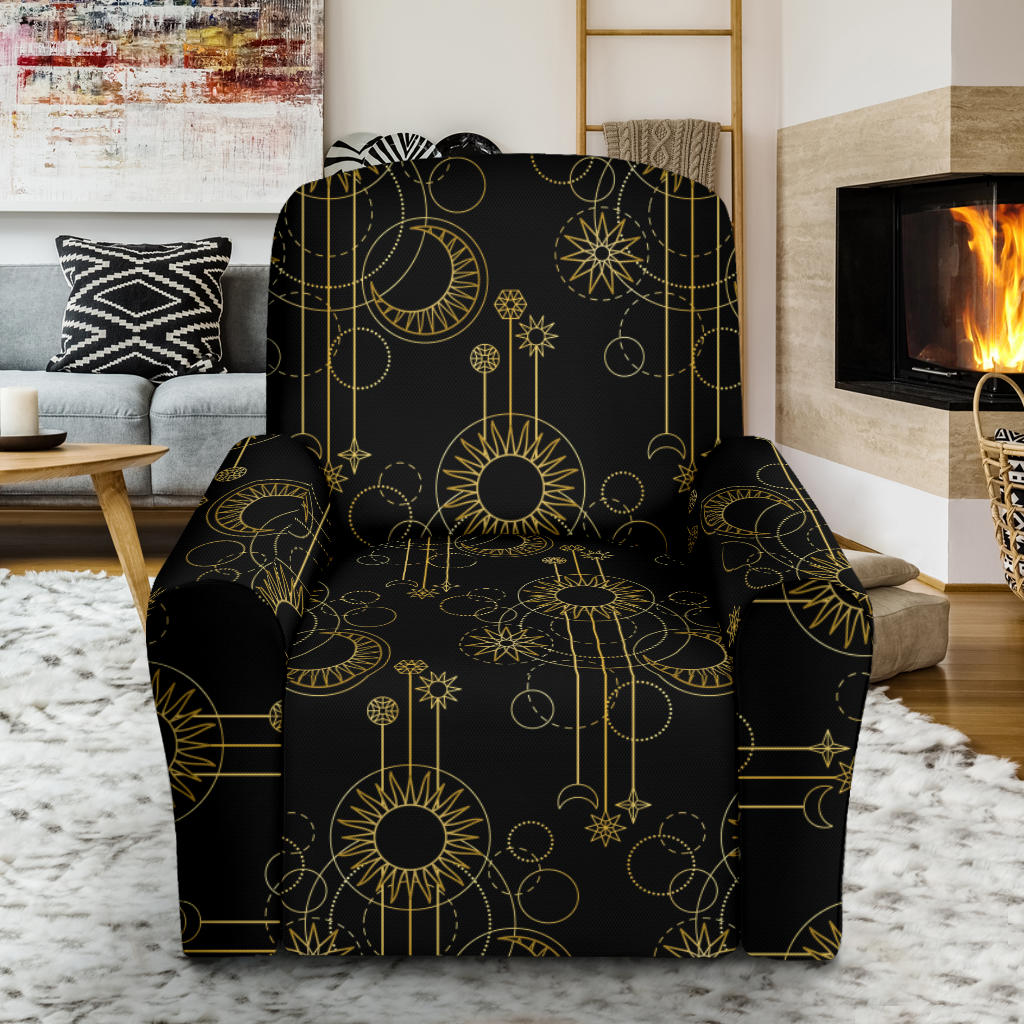 Moon Boho Style Pattern Print Design 01 Recliner Slipcover with Pocket
