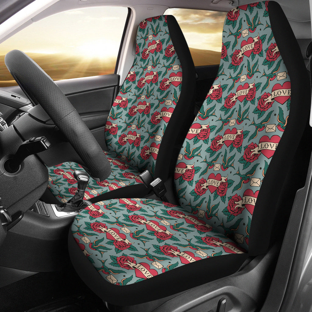 Tattoo Heart Print Design LKS301 Car Seat Covers