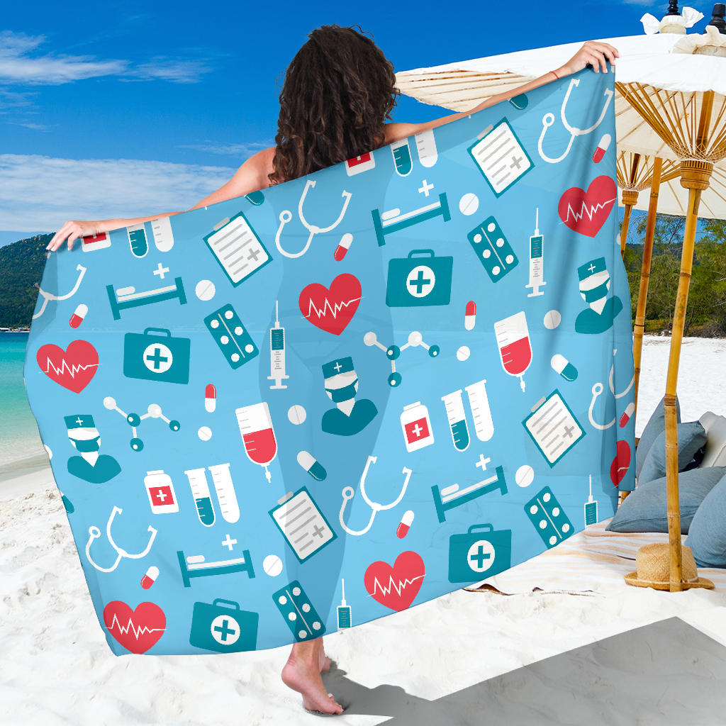 Nurse Pattern Print Design A03 Sarong Pareo Wrap