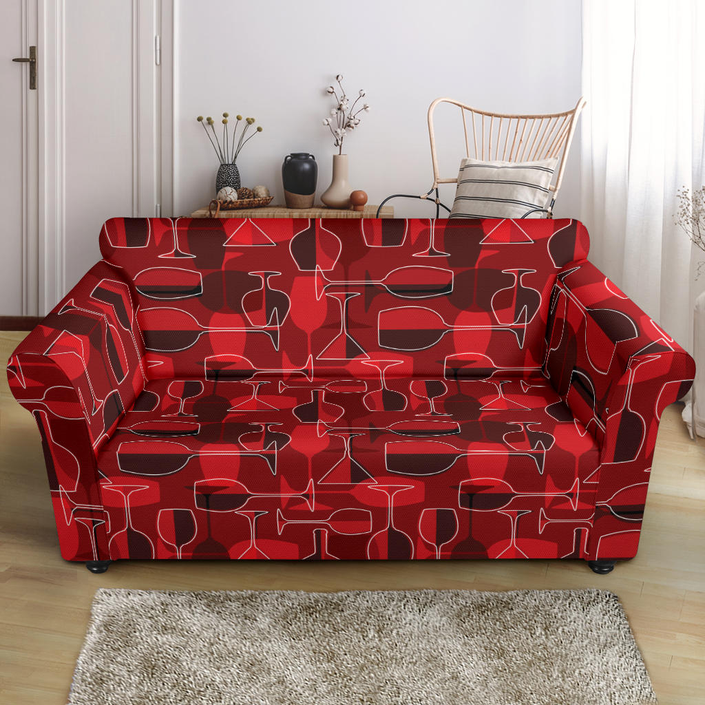 Wine Glass Print Design LKS301 Loveseat Couch Slipcover