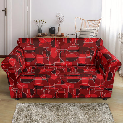 Wine Glass Print Design LKS301 Loveseat Couch Slipcover