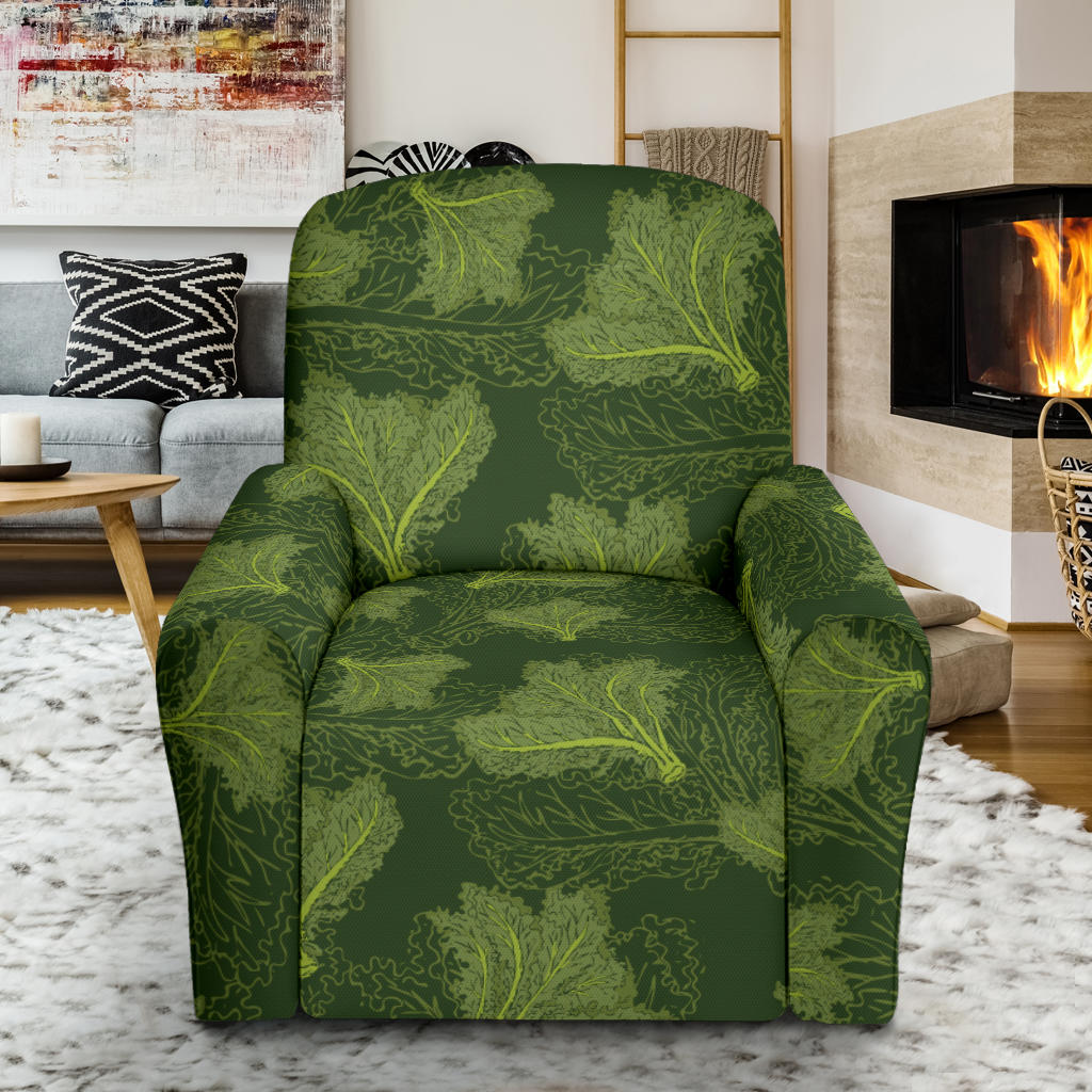 Kale Pattern Print Design 01 Recliner Slipcover with Pocket