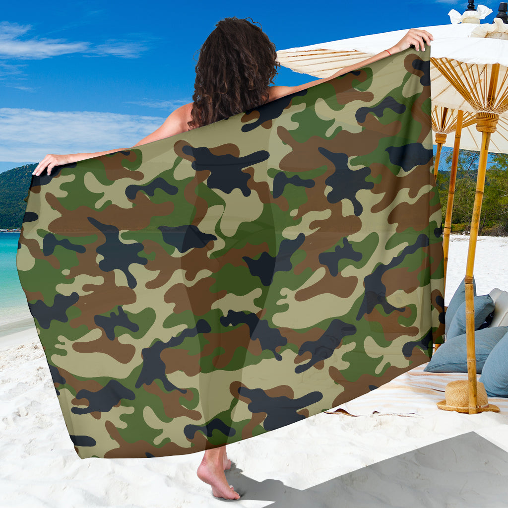 Army Camouflage Pattern Print Design 01 Sarong Pareo Wrap
