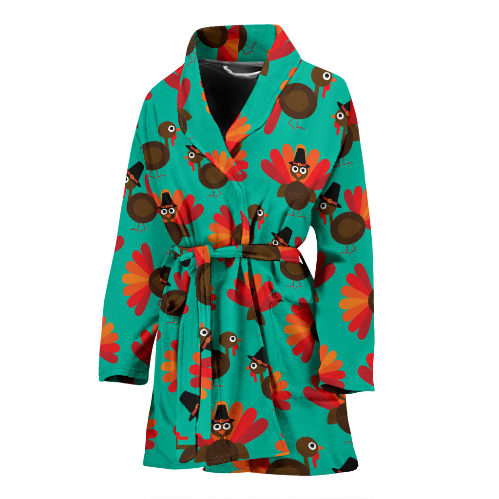 Turkey Print Design LKS402 Women Bathrobe