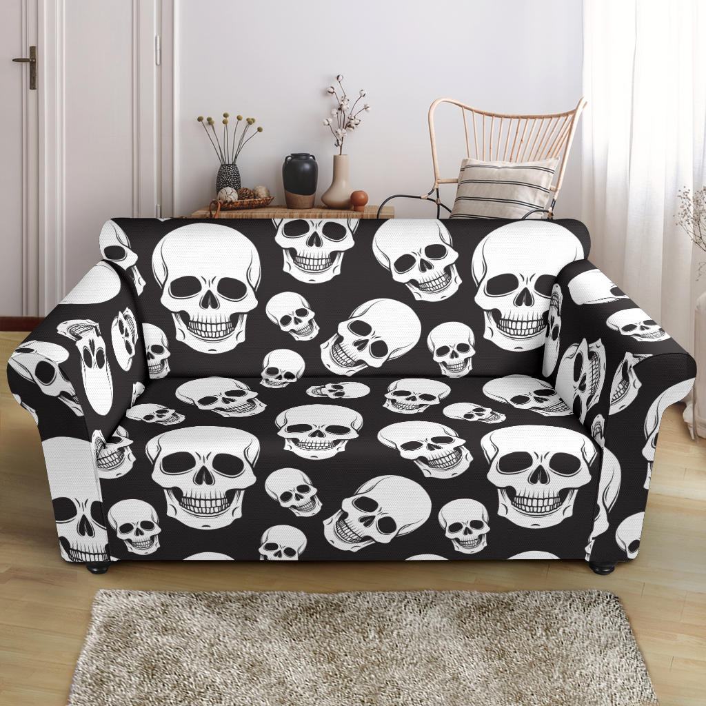 Skull Print Design LKS301 Loveseat Couch Slipcover