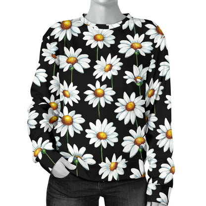 Daisy Print Pattern Women Long Sleeve Sweatshirt