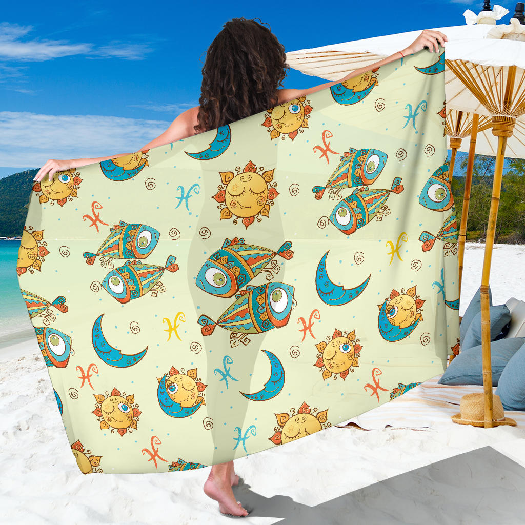 Pisces Pattern Print Design A03 Sarong Pareo Wrap