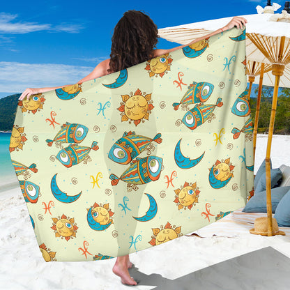 Pisces Pattern Print Design A03 Sarong Pareo Wrap