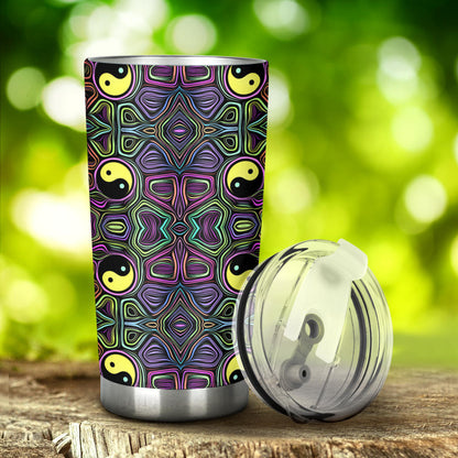 Yin Yang Neon Color Design Print Tumbler