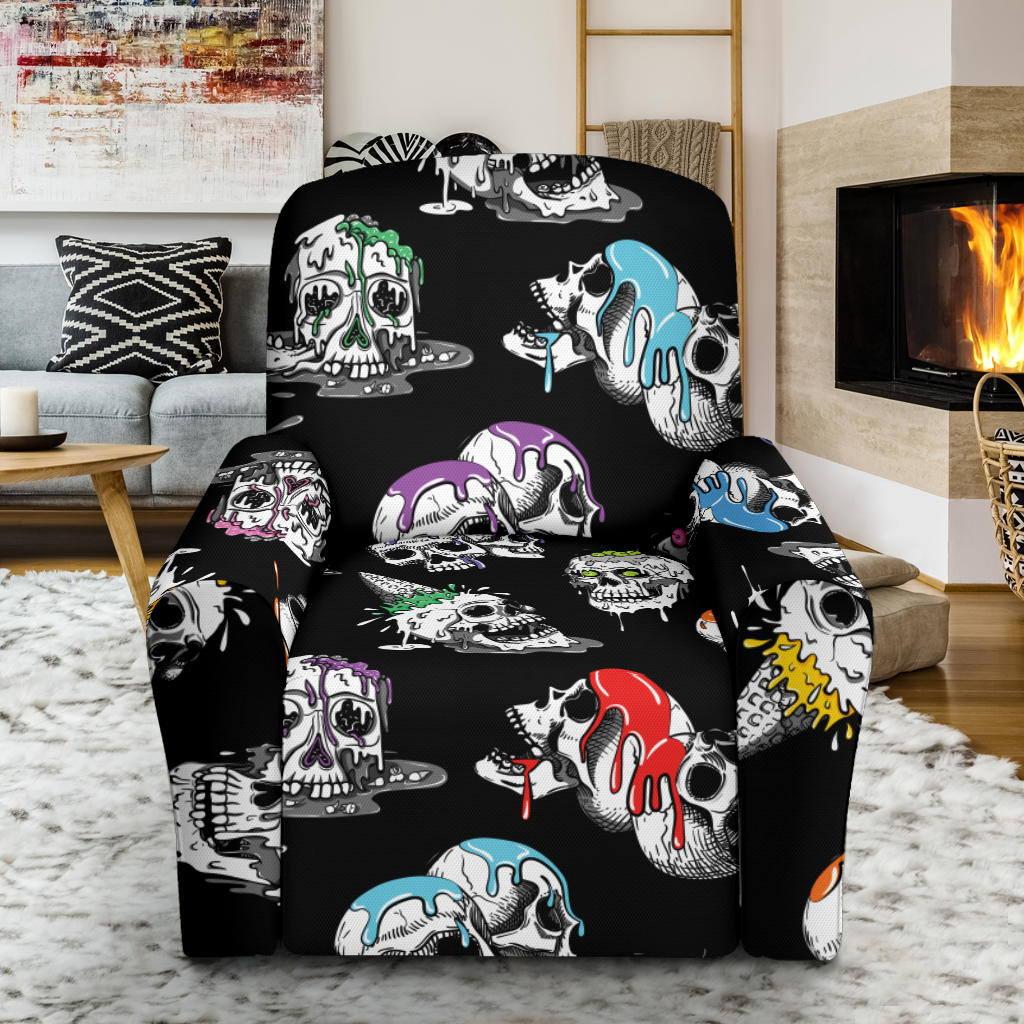 Skull Print Design LKS3013 Recliner Slipcover with Pocket